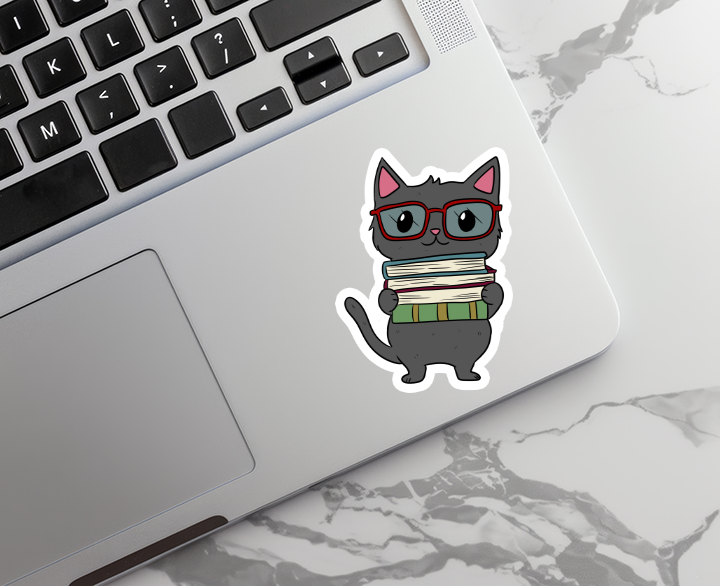 Rebel and Siren Stickers - Wholesale Sticker - Cat and Books | Cute | Reading | Waterproof Sticker | 3"8
