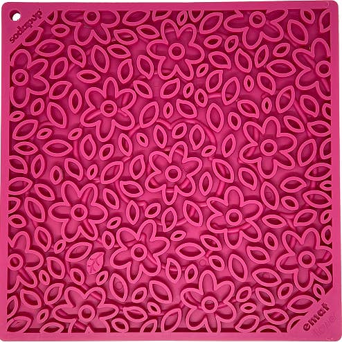 Flower Power Design eMat Enrichment Lick Mat - Pink for wholesale by SodaPup Dog Toys