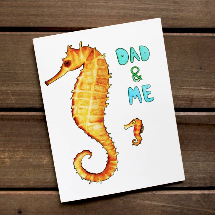 Dad & Me Seahorse Card for wholesale by Nature Notes, LLC