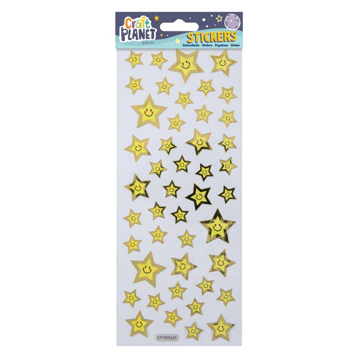 Pegatinas Divertidas Craft Planet, Estrellas con Caritas Sonrientes, Pegatinas para venta al por mayor de West Design Products