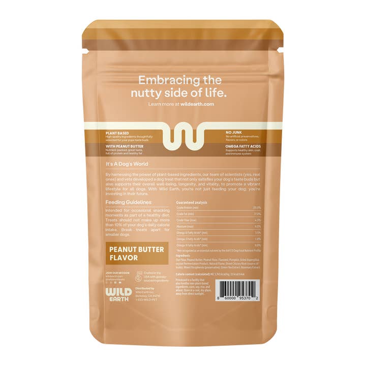 Wild Earth - Wholesale Pet Treats - Dog - Superfood Dog Treats With Koji, Peanut Butter (5oz)7