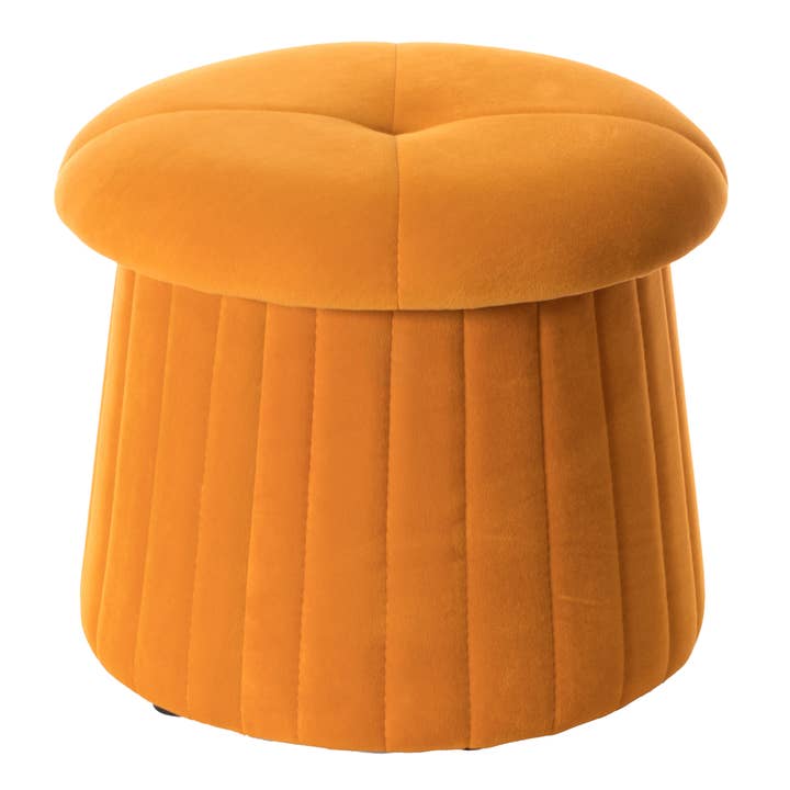 Quickway Imports - Wholesale Ottoman - Tufted Velvet Mushroom Shape Storage Ottoman Stool Trunk