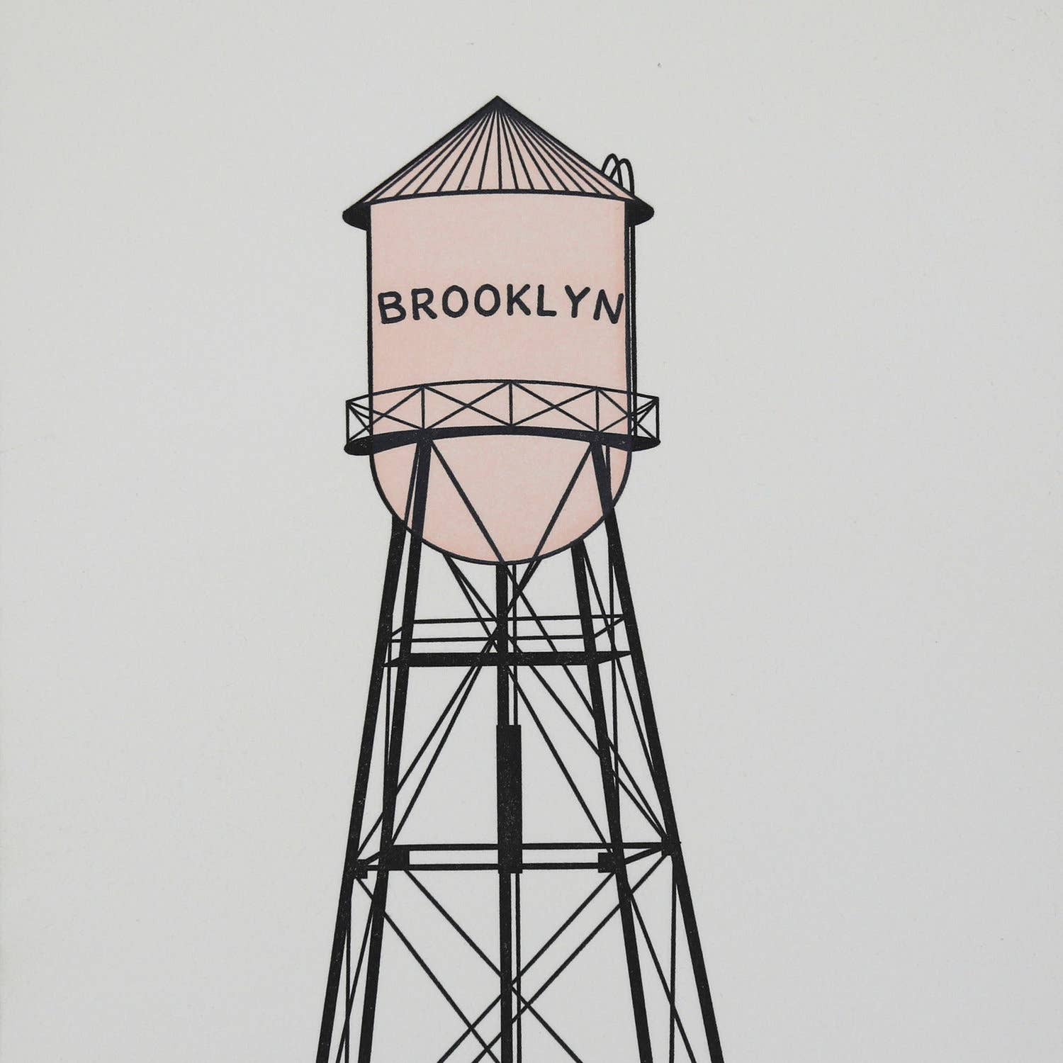 Quick Brown Fox Letterpress - Wholesale Everyday Greeting Card - Brooklyn Water Tower - Letterpress Everyday Card2