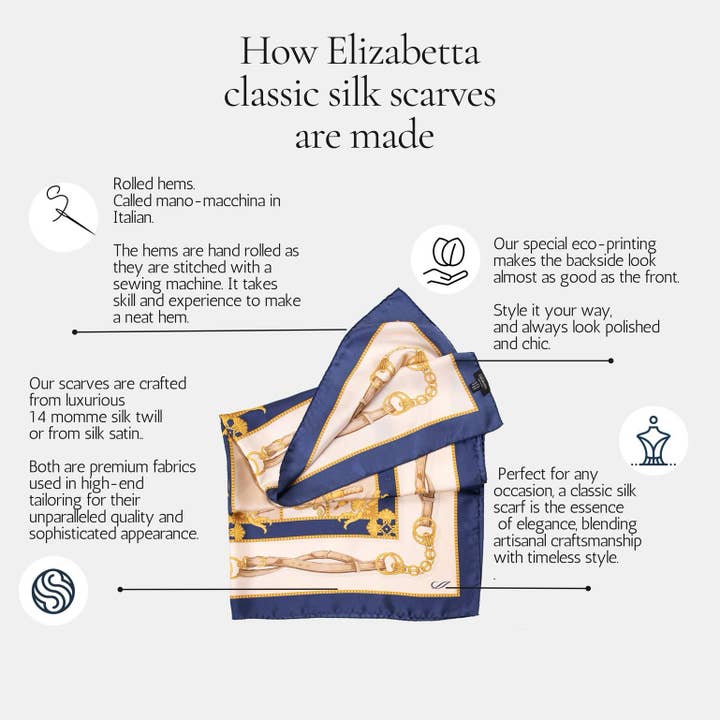 Elizabetta Made in Italy USA – Großhandel Schal – Damen – Vittoria - Handgerolltes Seidentuch - Rot