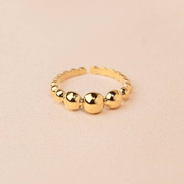 Stainless steel women's ring in ball shape for wholesale by Victoire Collection