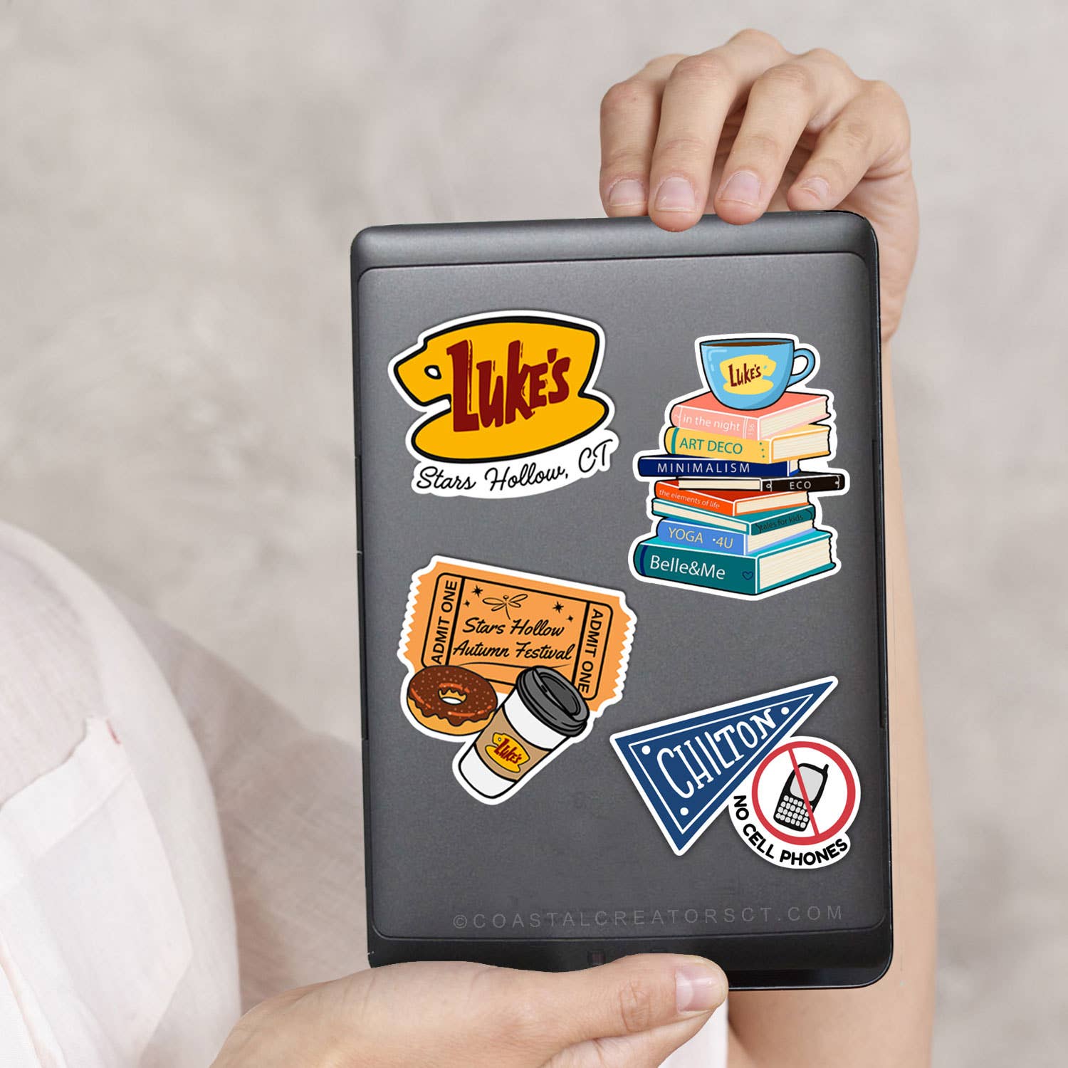 Coastal Creators of Connecticut - Wholesale Sticker - Gilmore Girls Inspired Waterproof Laptop Sticker 4-Pack1