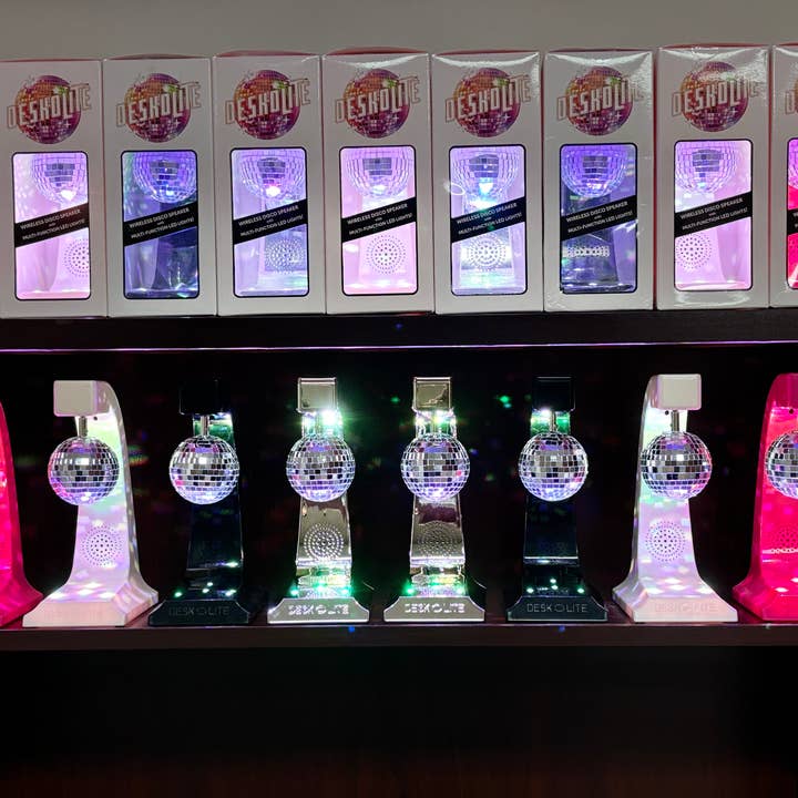 DESKOLITE – wholesale Strobe/disco light – DESKOLITE™ Wireless Disco Speaker w LEDs and 6cm Mirror Ball9