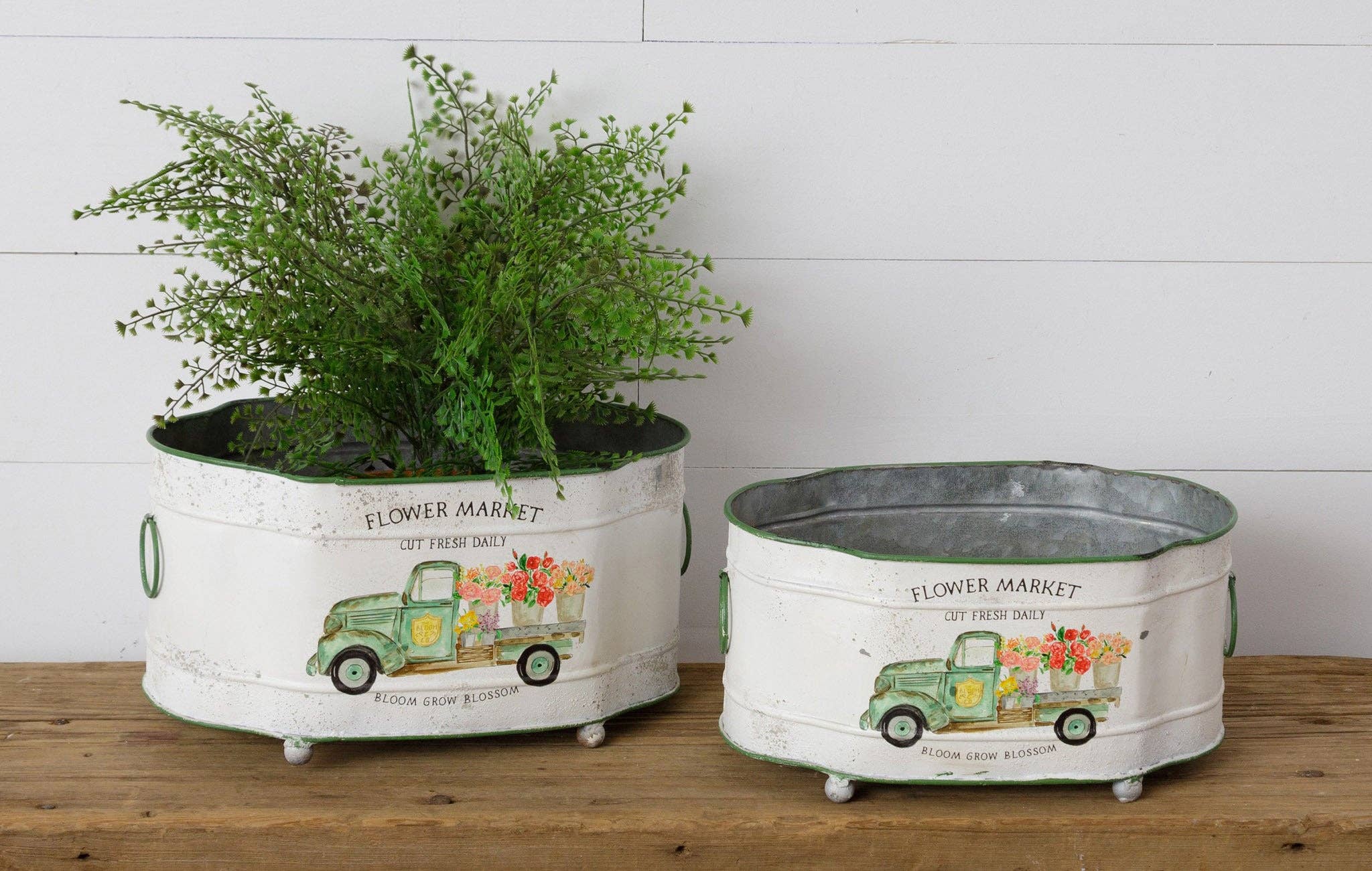 Audrey's Home & Gift - Wholesale Plant Pot - Planters - Flower Market Truck (Set Of 02)1