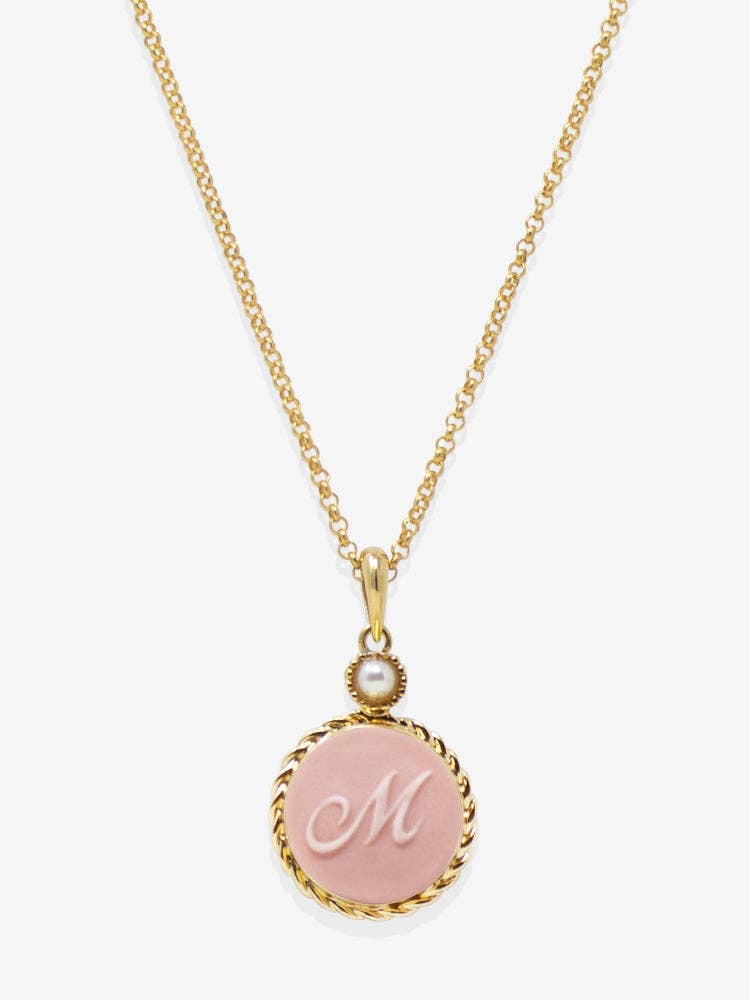 Vintouch Jewels - Wholesale Pendant/Charm Necklace - Pink Initial Cameo Necklace13