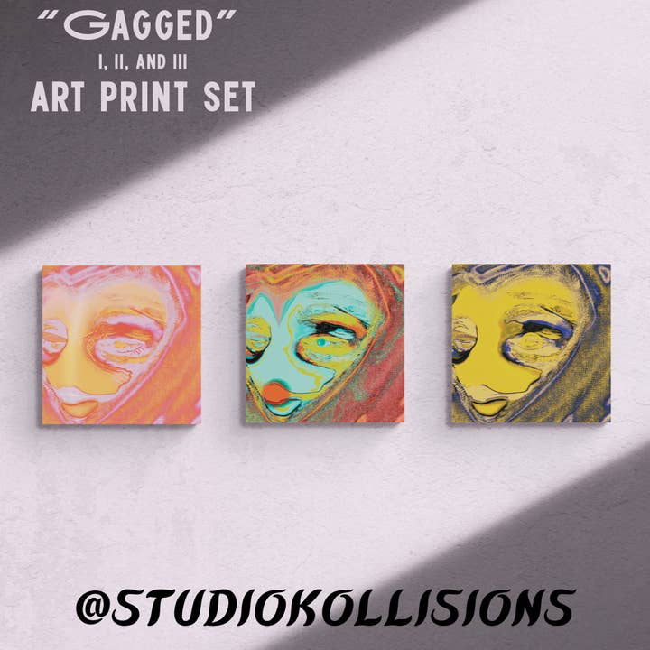 "Gagged”, 2024 Signed Wall Art Print Set, Heavy Cardstock for wholesale by StudioKollisions