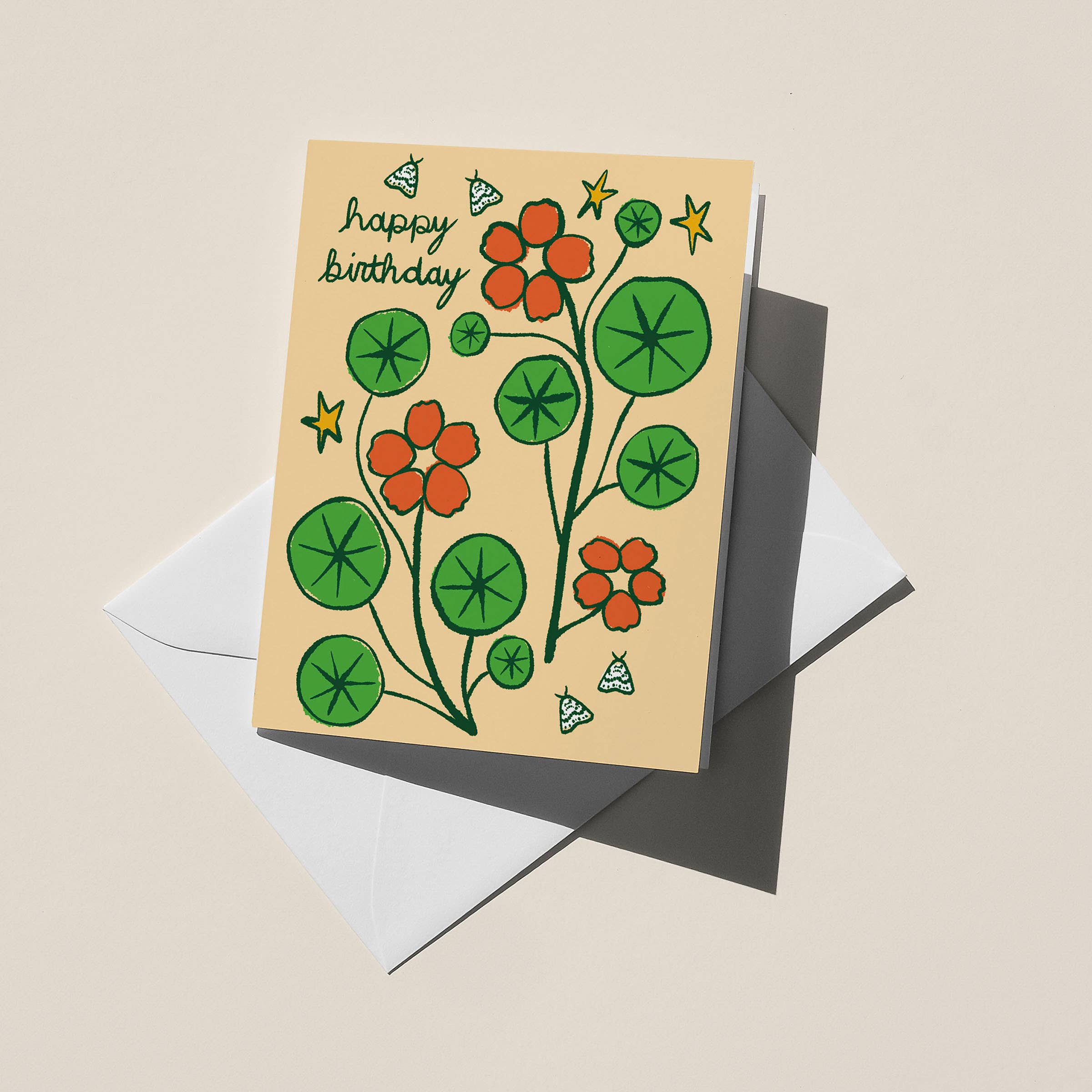 Christine Witmore - Wholesale Birthday Card - Nasturtium Happy Birthday Card, A20