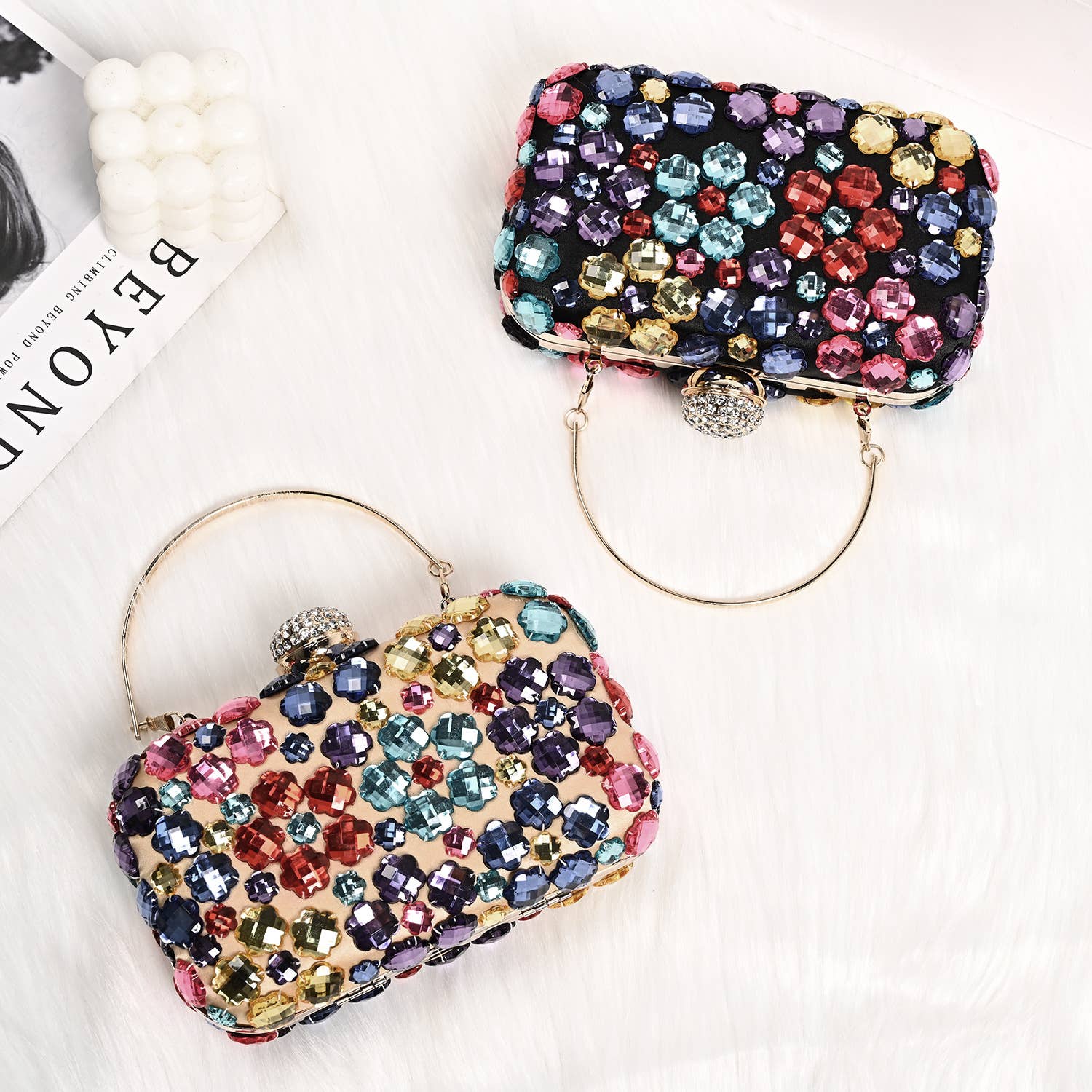 PEACH ACCESSORIES - Wholesale Clutch - Dames - 0705 avondclutch met meerkleurige kristallen6