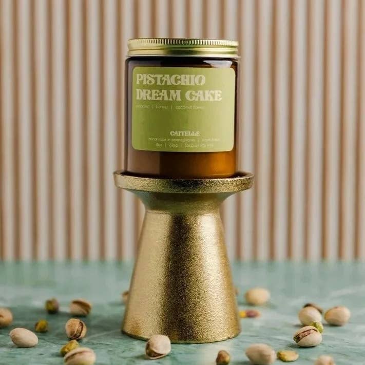 Caitelle - Wholesale Jar/Filled Candle - Pistachio Dream Cake Handmade Coconut Soy Wax Candle