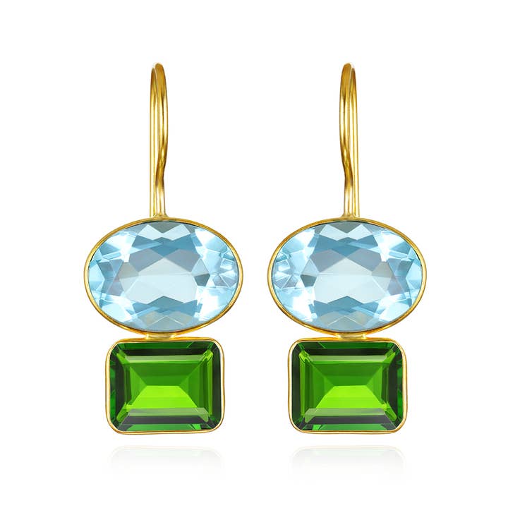 Double Valencia-Sky Blue & Lime for wholesale by Amelia Rose Jewelry