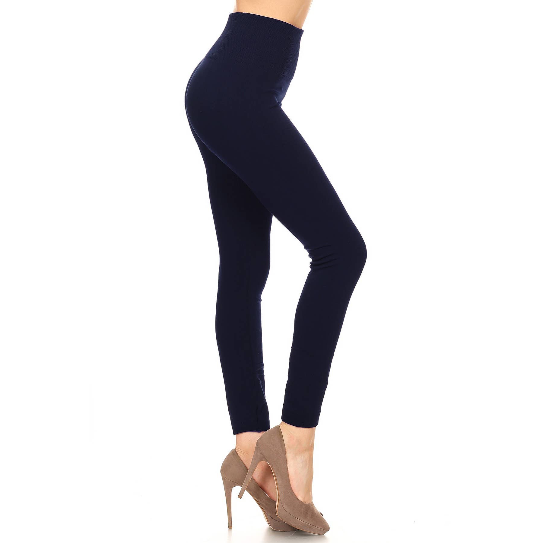 Leggings Depot - Wholesale Leggings - Dames - Legging met fleecevoering met brede tailleband13
