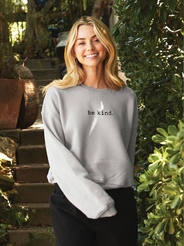 BE KIND. Mid Graphic Sweatshirt for wholesale by OAT COLLECTIVE