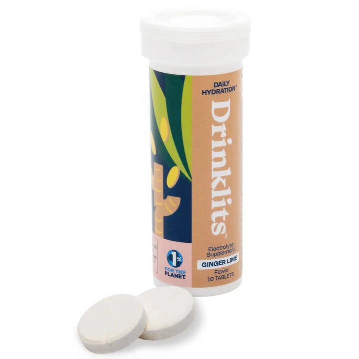 Drinklits Hydration - Wholesale Powdered Health Drink - Hydration Tablets: Natural GINGER-LIME Electrolytes +Display1