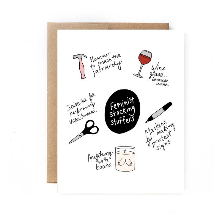 Funny Holiday Card - Feminist Stocking Stuffers for wholesale by Unblushing
