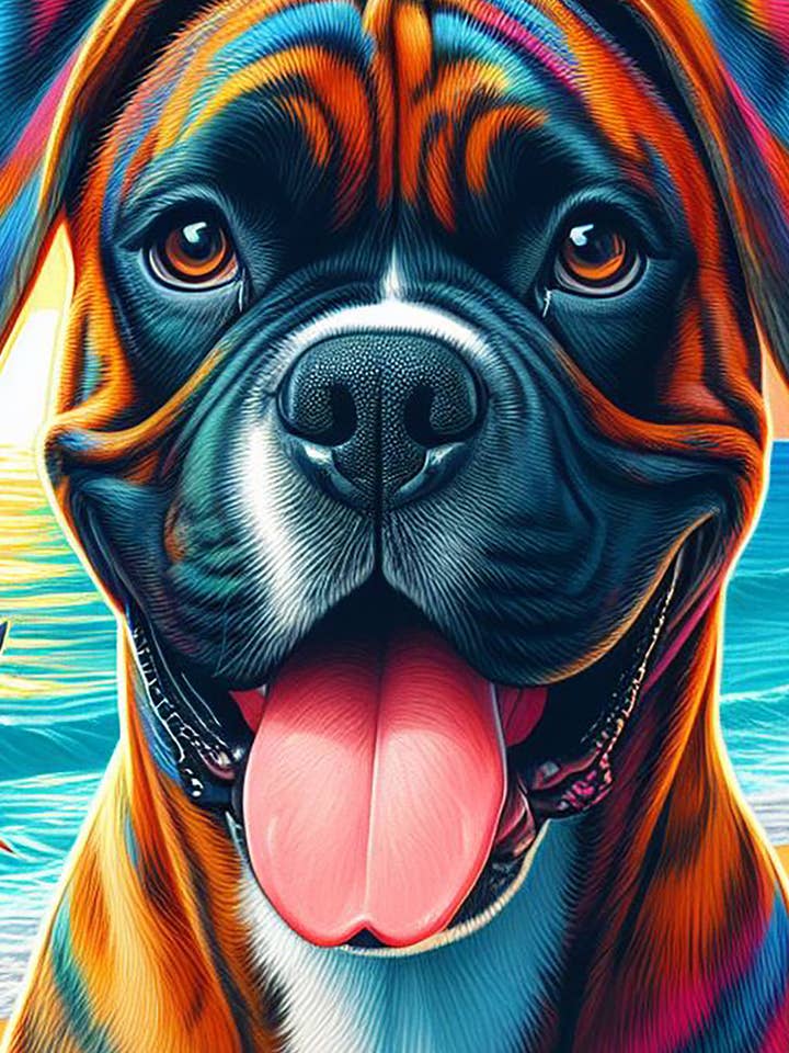 Boxer Brindle - Strandhanddoek van microvezel voor wholesale door Best of Breed Products