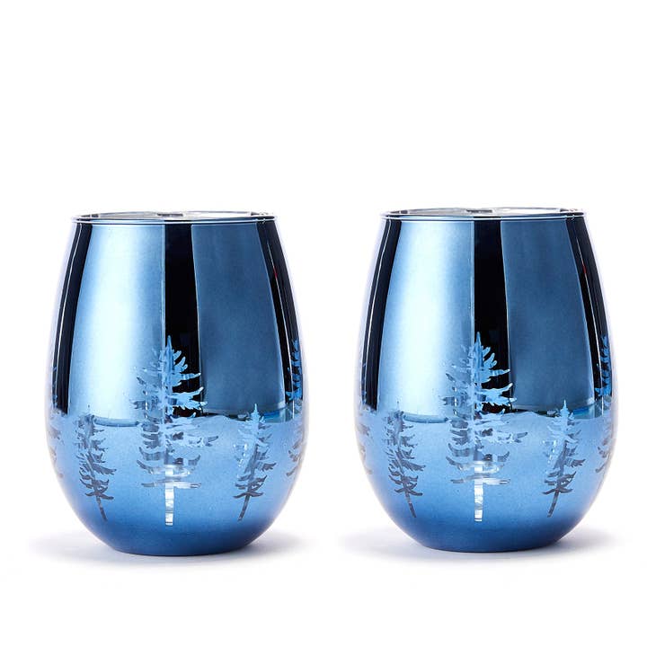 The Wine Savant / Khen Glassware - Wholesale Wine Glass - Crystal Christmas Tree Xmas Wine & Water Stemless Glasses