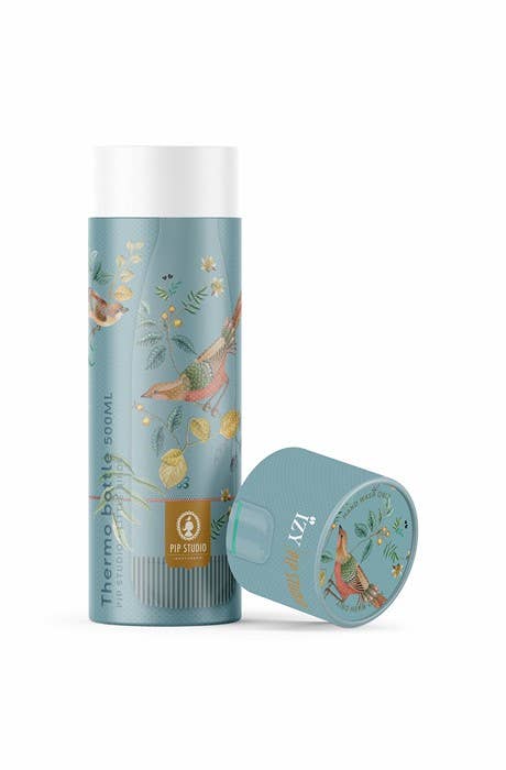 Izy - Wholesale Water Bottle - Pip Studio Insulated Bottle - Little Birds Blue - 500ml2