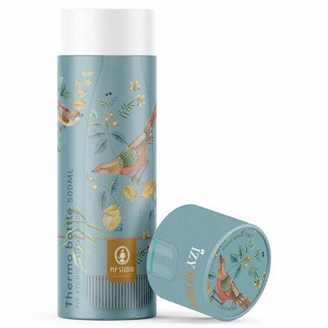 Izy - Wholesale Water Bottle - Pip Studio Insulated Bottle - Little Birds Blue - 500ml2