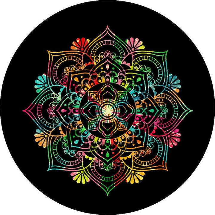 Rainbow Mandala Spare Tire Cover for wholesale by Dirty Acres