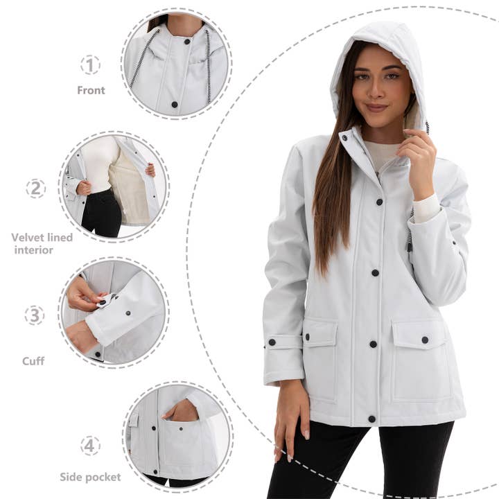 Lily Clothing - Wholesale Coat - Women's - Composite fleece waterproof hooded windbreaker16