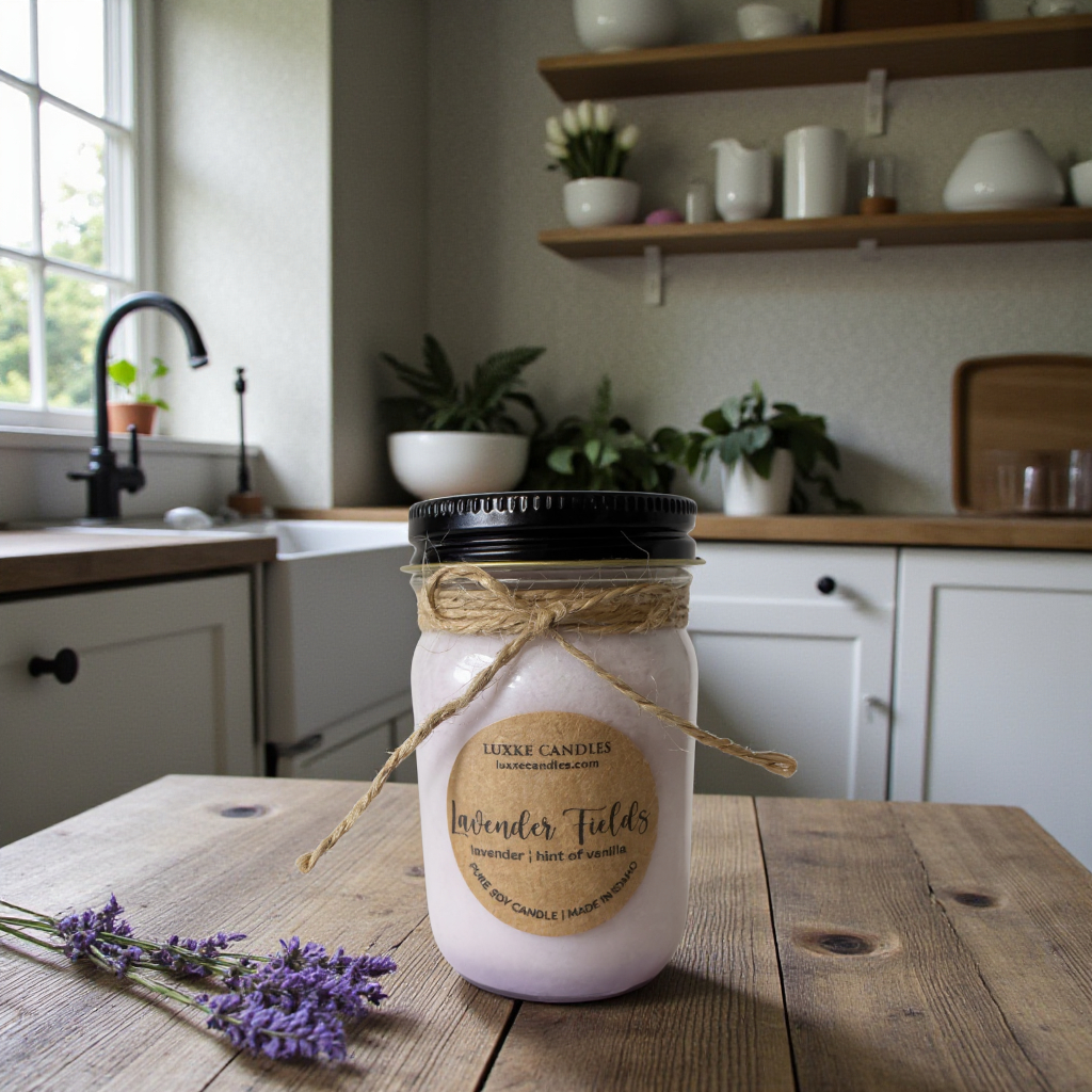 LUXXE Candles - Wholesale Jar/Filled Candle - Lavender Fields | Organic Soy Candle0