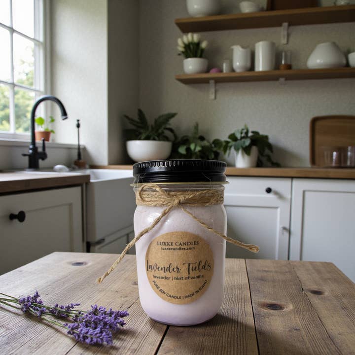 LUXXE Candles - Wholesale Jar/Filled Candle - Lavender Fields | Organic Soy Candle
