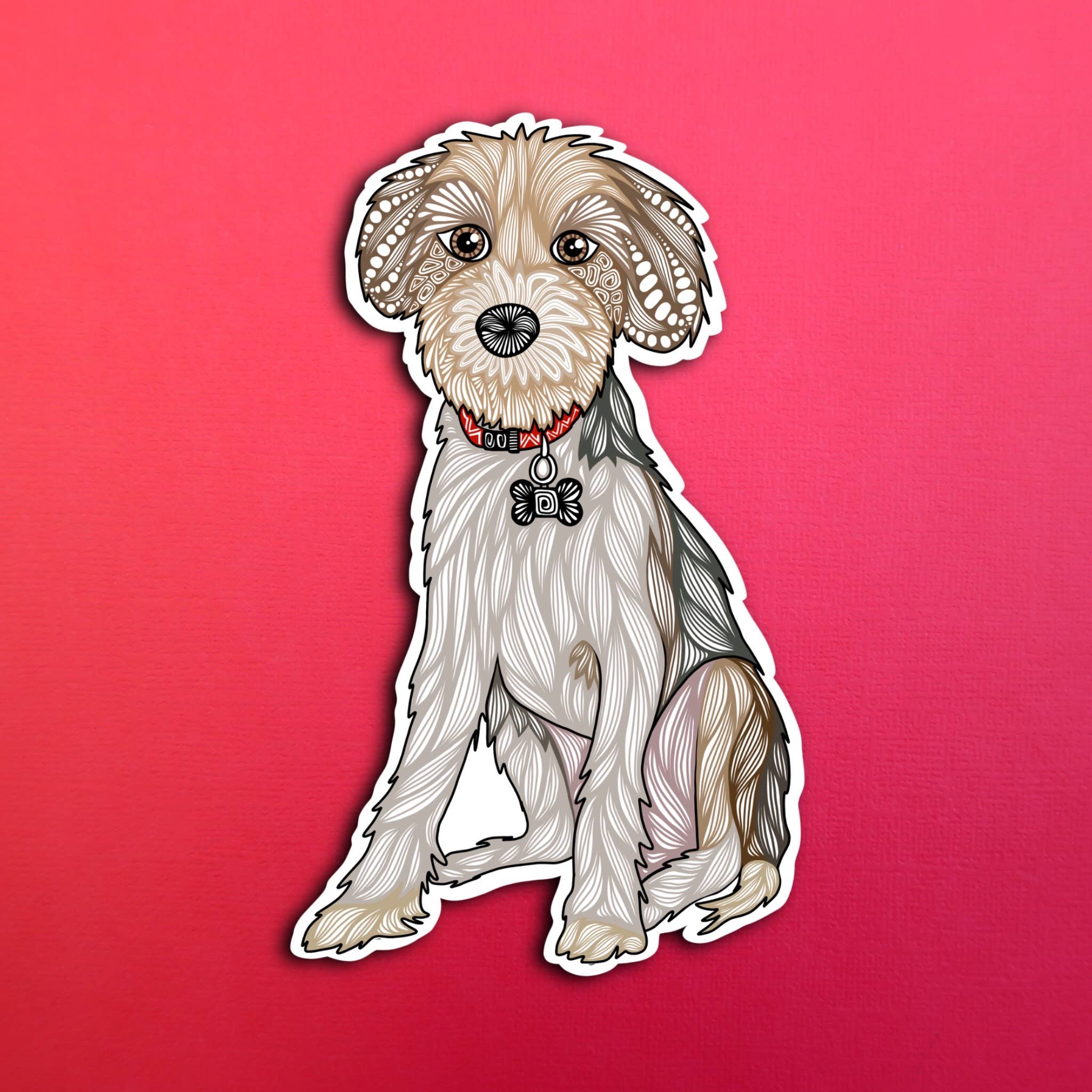 Zenspire Designs - Wholesale Sticker - Bentley the Dog Sticker (WATERPROOF)