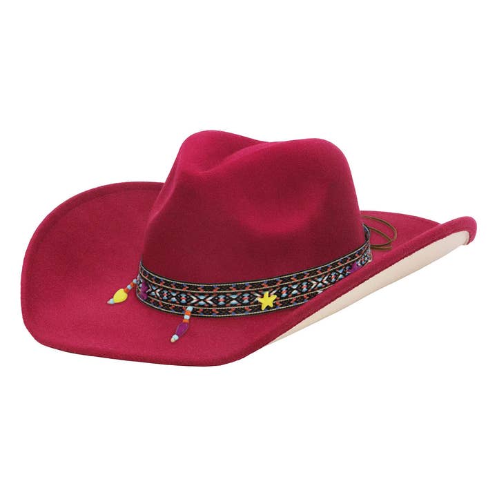 Cap Zone - Wholesale Cowboy Hat - Unisex - Navajo Baja Band Two Tone Felt Cowboy Hat10