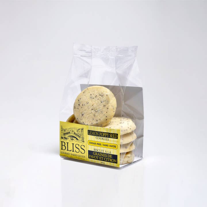 Biscuits au citron et aux graines de pavot sans sucre pour la vente par Bliss Gourmet