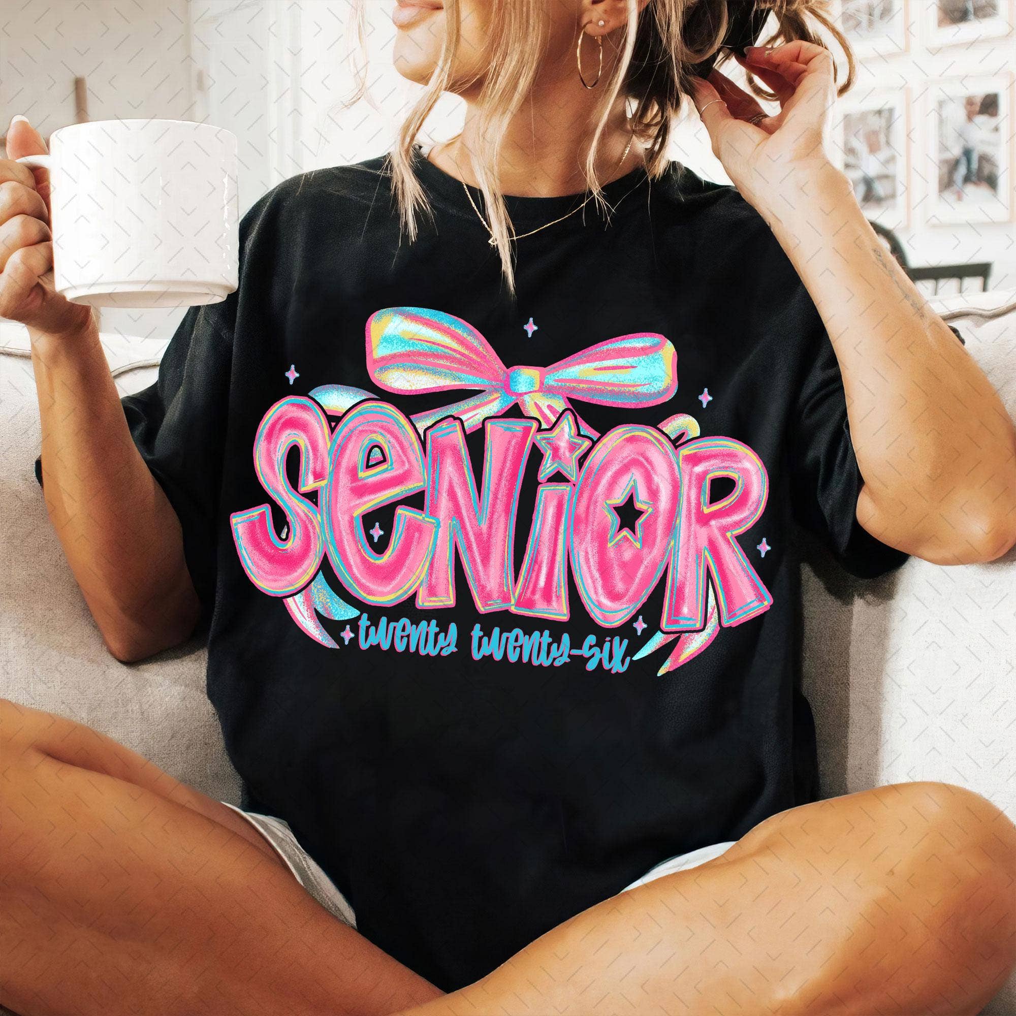 NVC Ecommerce LLC - Wholesale Graphic Sweatshirt - Women's - Coquette Senior 2026 Tee, Graduation High School Sweatshirt0
