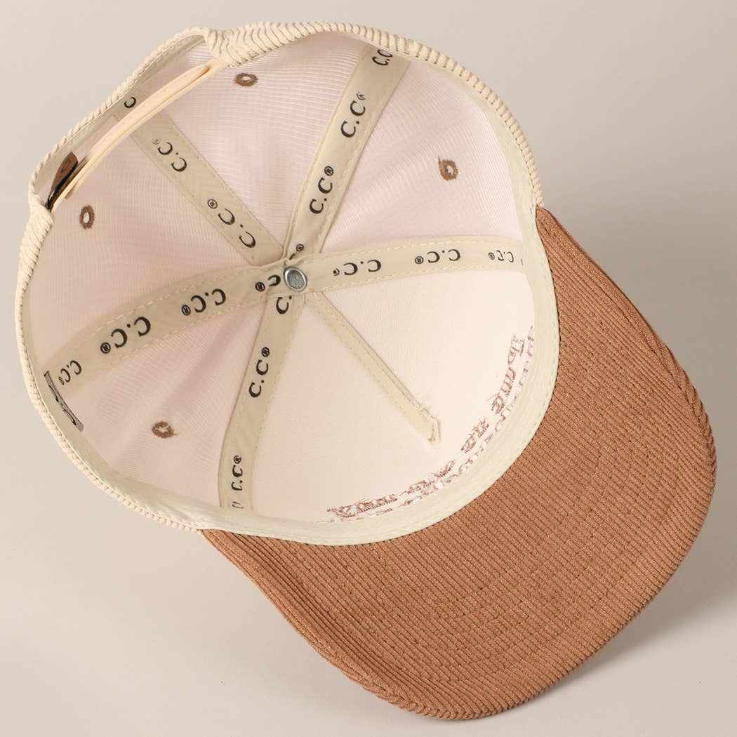 Fashion City - Wholesale Baseball Cap - Unisex - Put it on my husband's tab Two-Tone Corduroy Cap3