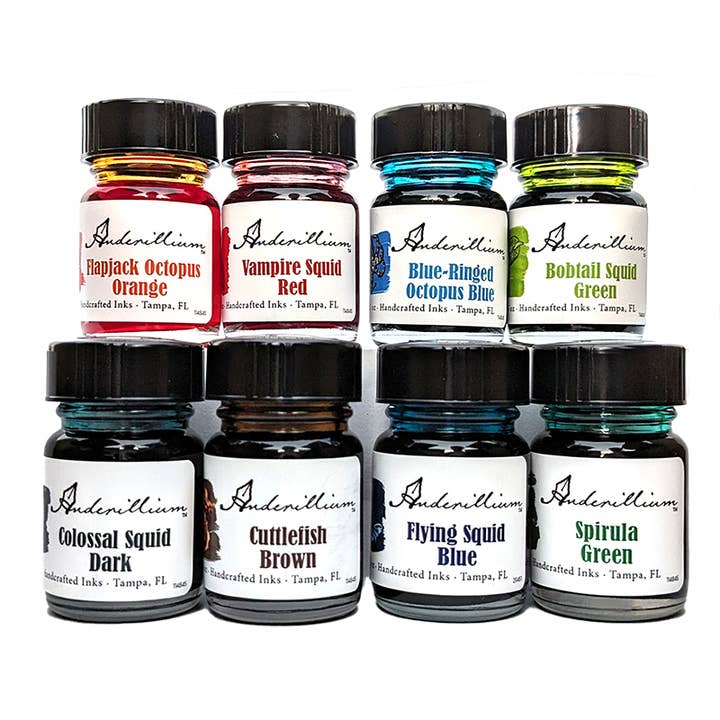 Anderillium Inks - Vendita all'ingrosso Tampone di inchiostro - Set di campioni di inchiostro Anderillium™ - Serie Cefalopod