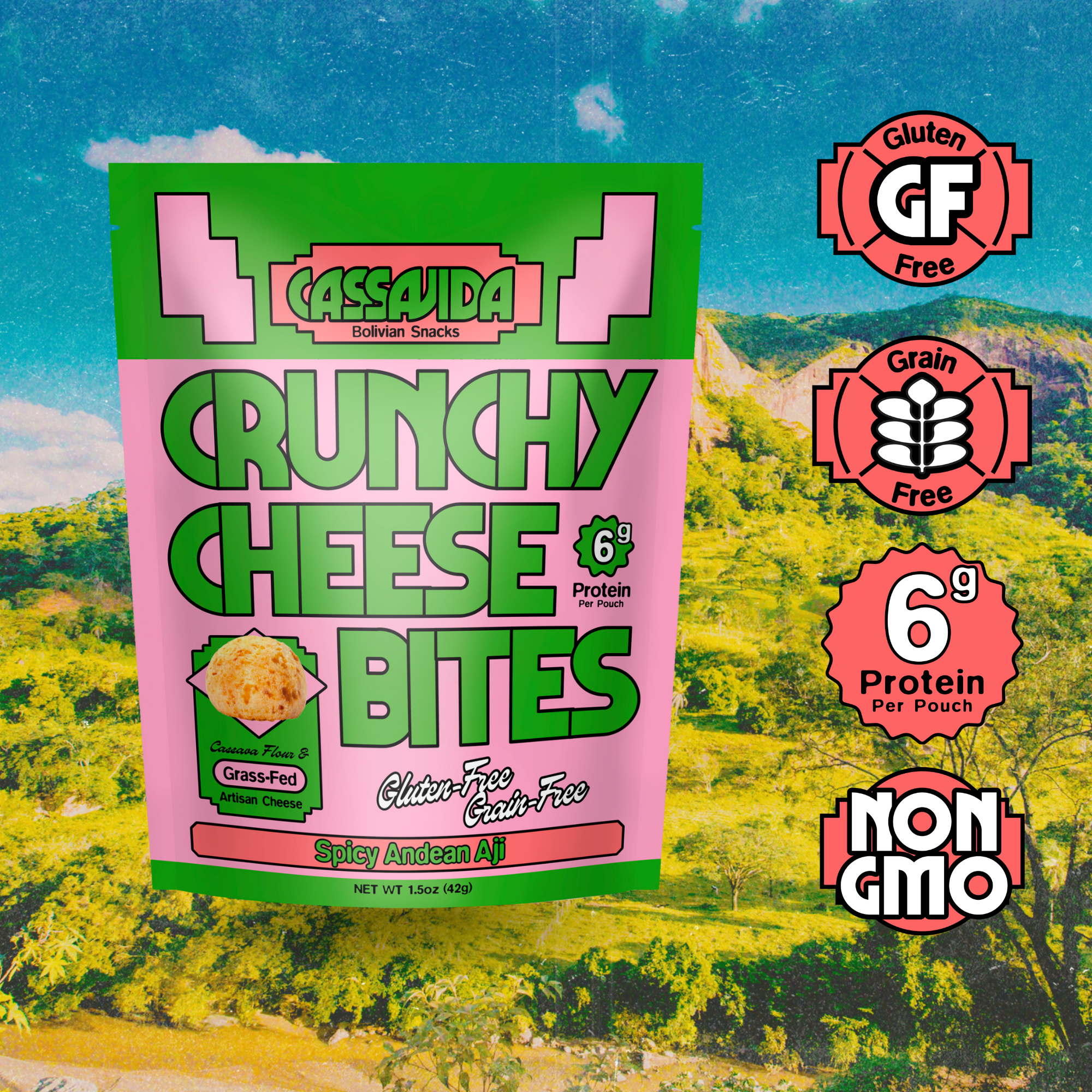 Cassavida - Wholesale Puffed Snack - Cassavida Cheese Bites – Spicy Andean Ají Gluten-Free Snack1