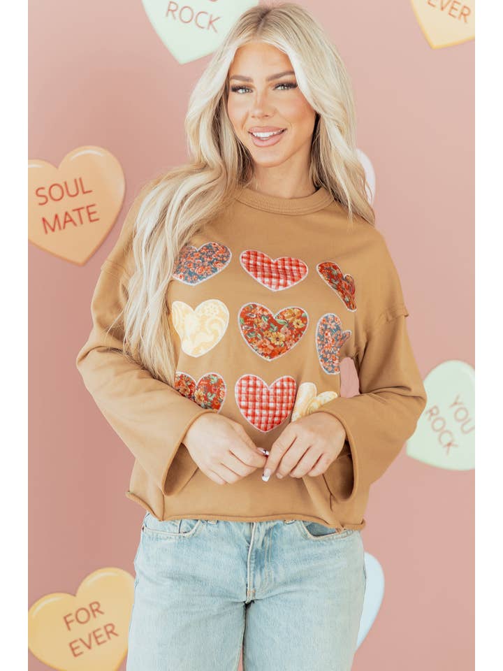 Straw Yellow Heart Stitch Reverse Seam Mineral Wash Sweatshirt for wholesale on Faire3