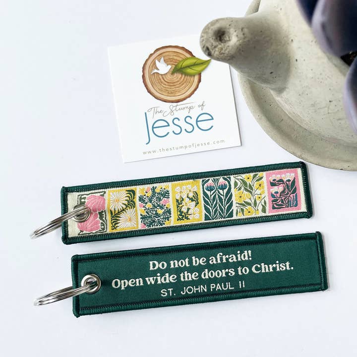 St. John Paul II Do not Be Afraid Woven Keychain & Bag Tag for wholesale by The Stump of Jesse