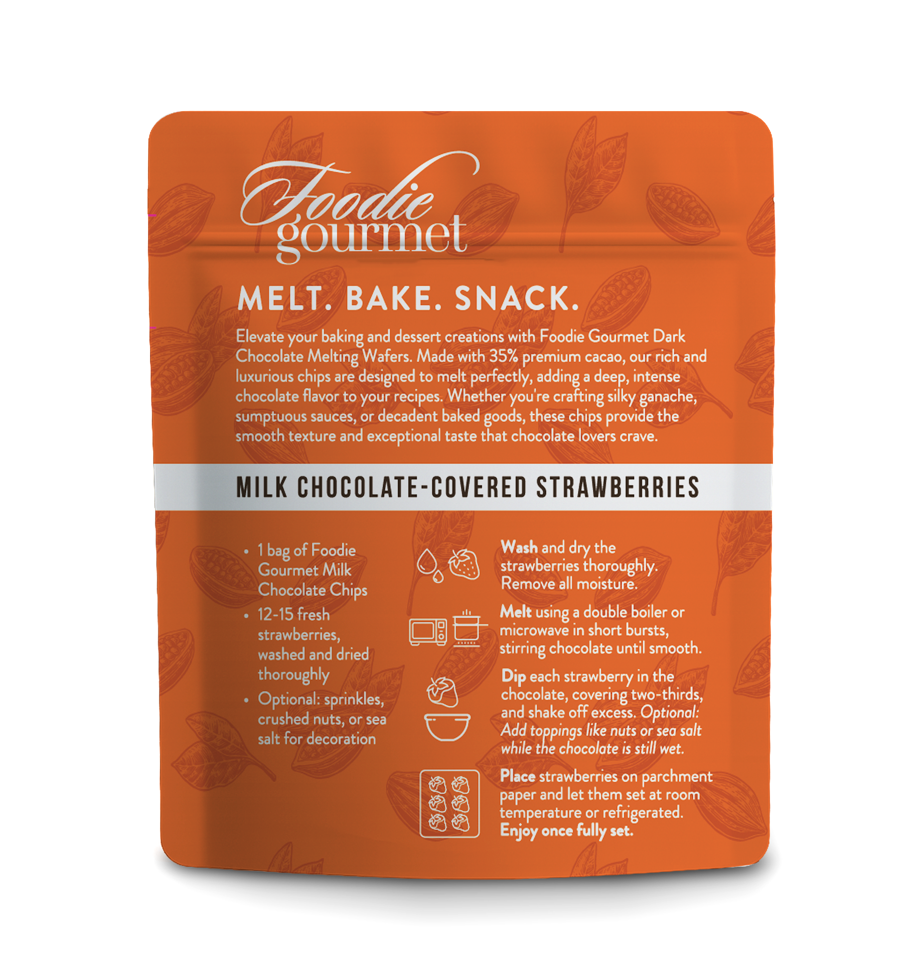 Alta Gama Foods - Wholesale Chocolate - Foodie Gourmet - Belgium - Milk Chocolate Melting Wafers (35% Cacao) - 8.8 oz2