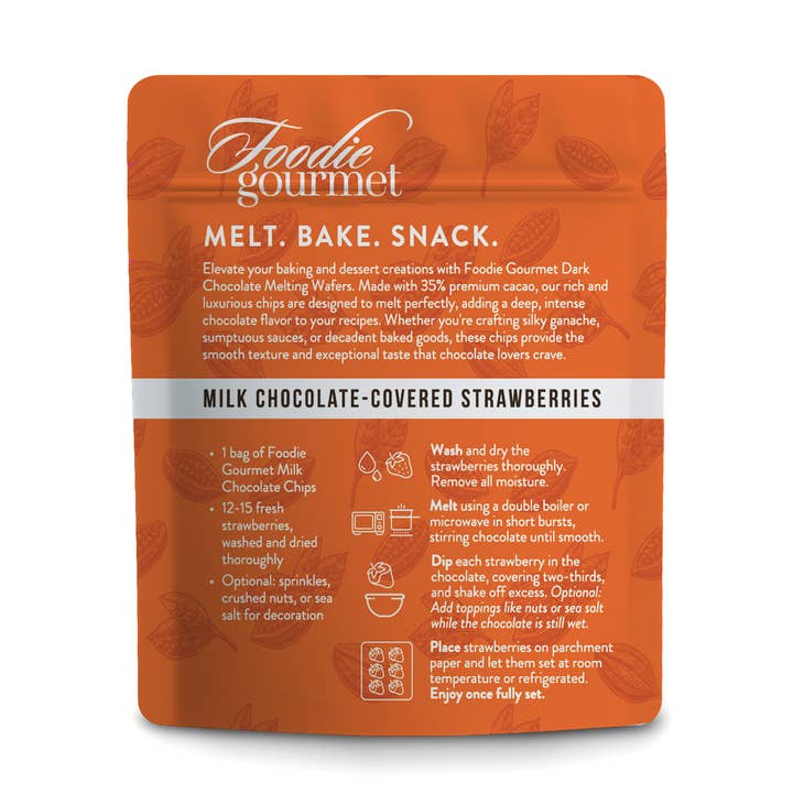 Alta Gama Foods - Wholesale Chocolate - Foodie Gourmet - Belgium - Milk Chocolate Melting Wafers (35% Cacao) - 8.8 oz2