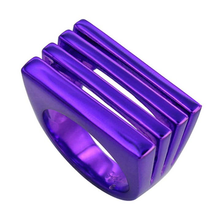 Leah Four In One Stacked Ring - Purple for wholesale by Syd and Pia NYC, LLC