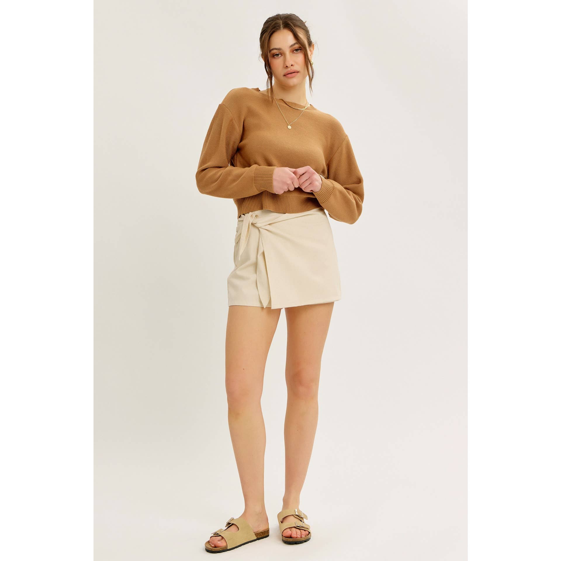 idem ditto – Pulôver - Mulher por atacado – TOP DE MALHA COM LAÇO NAS COSTAS E DECOTE REDONDO EM CONTRASTE12