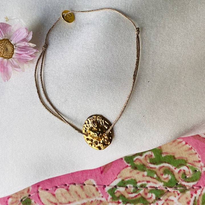 Gold plated ex voto medal bracelet - Ex voto (BAT89) for wholesale by Sophie Deschamps Bijoux