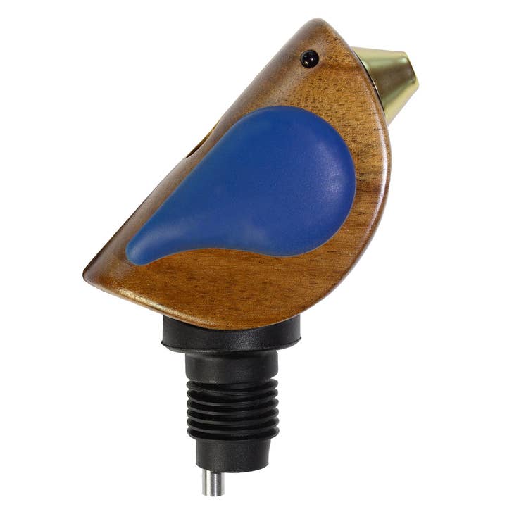 Songbird Specialties® "Singing" Wine Bottle Pourer, Blue for wholesale by Totally Bamboo