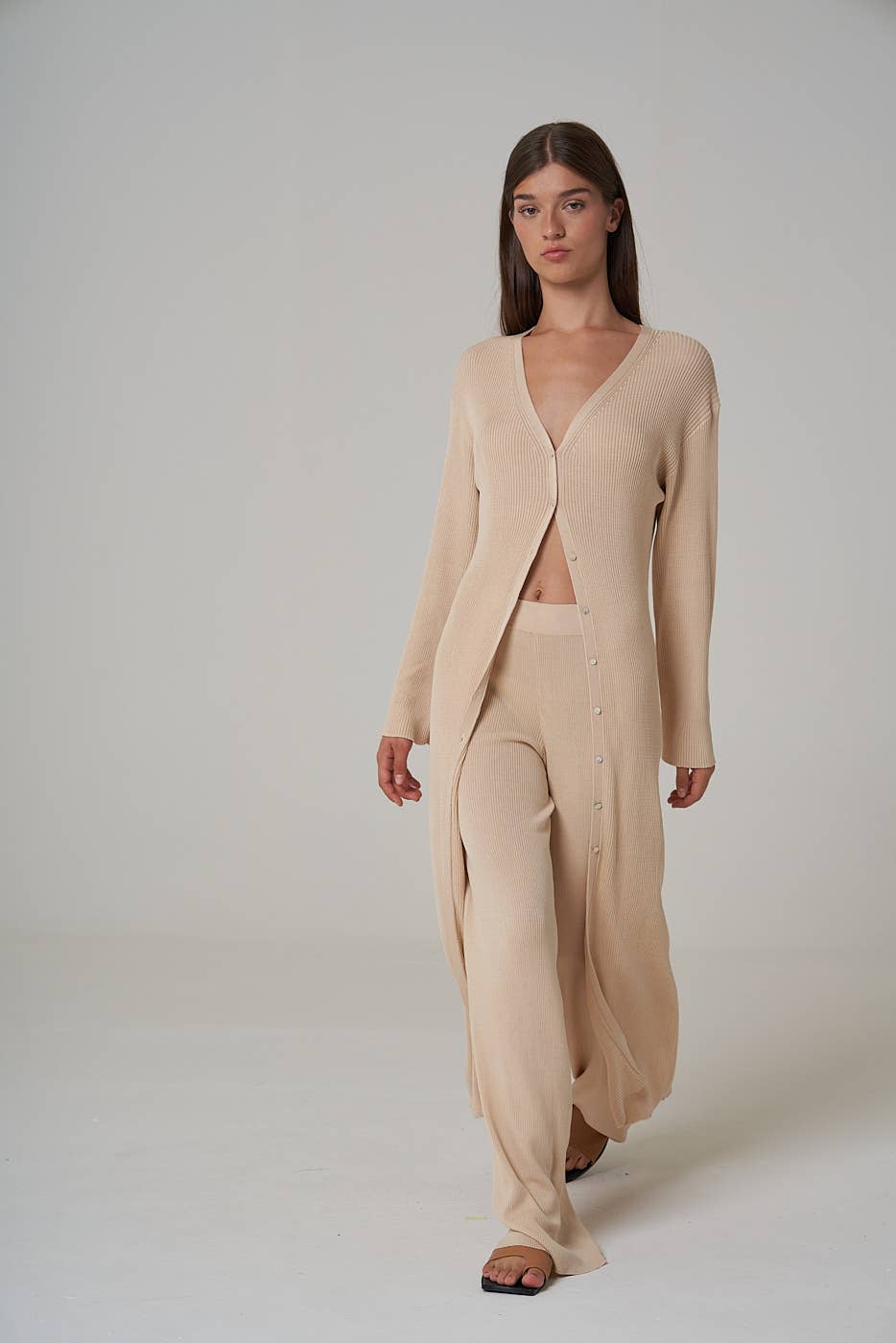 Brown ADILA knitted dress cardigan for wholesale on Faire0