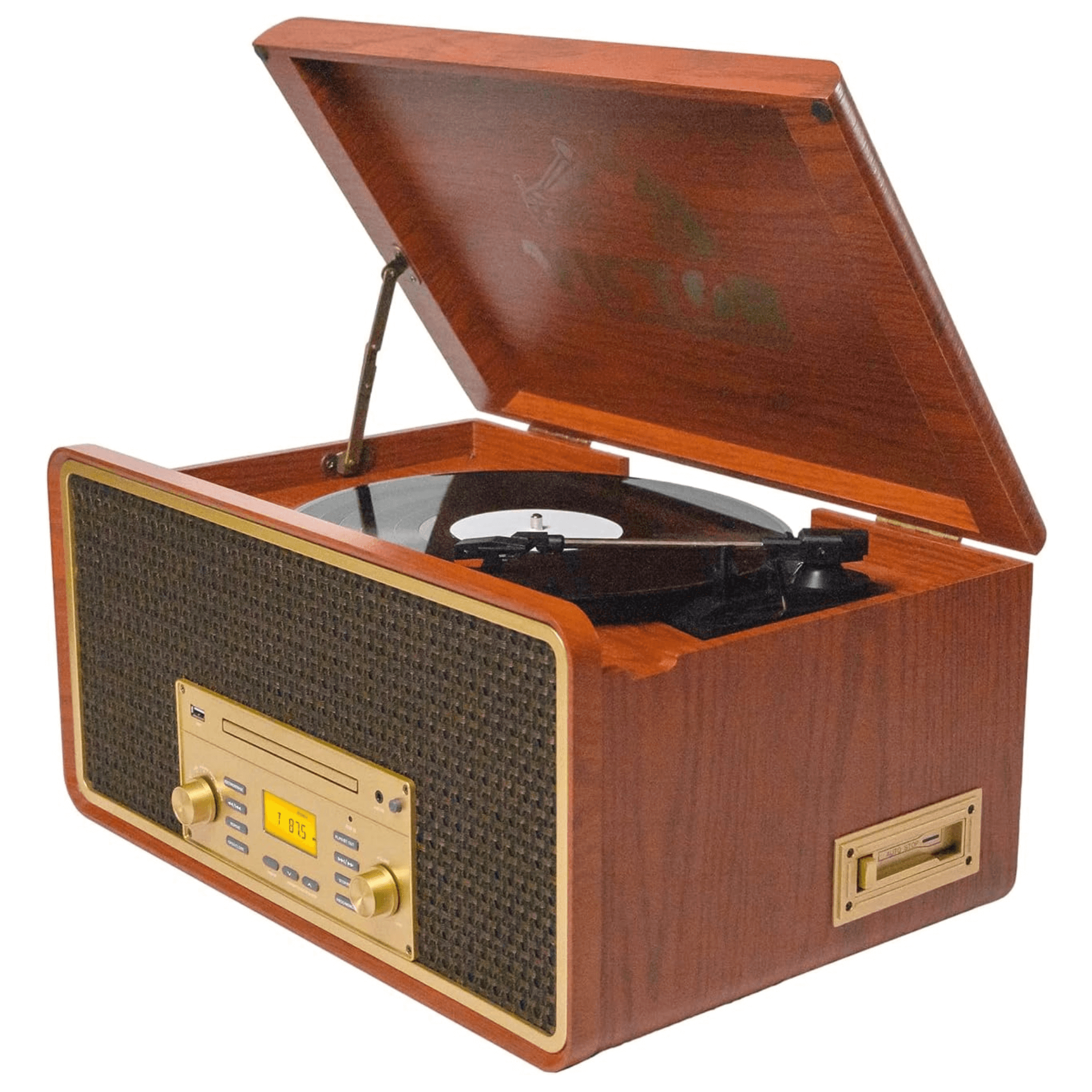 JupiterGear Home - Wholesale Speakers - Victor Monument 8-in-1 Wood Music Center w 3-Speed Turntable2