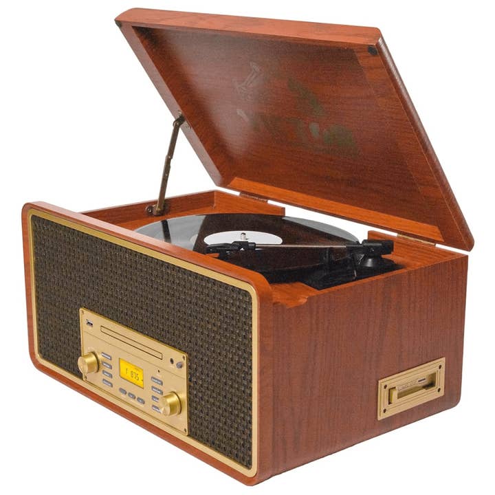 JupiterGear Home - Wholesale Speakers - Victor Monument 8-in-1 Wood Music Center w 3-Speed Turntable14