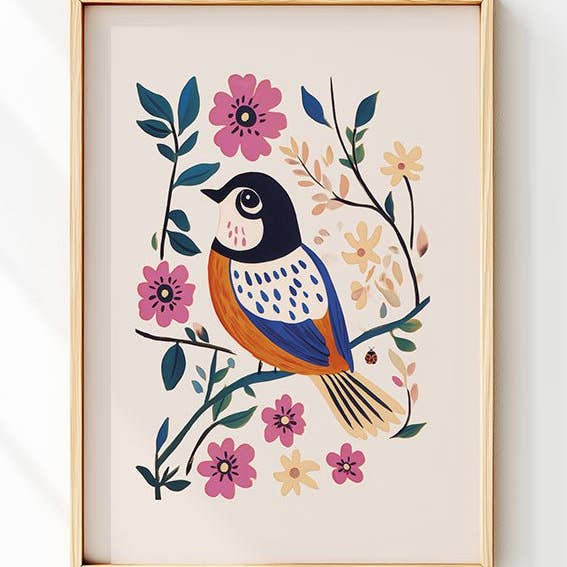Mésange aux fleurs roses - Affiche Folk Art et autres tendances Résultats pour creme bohème en vente B2B. Retours gratuits et paiement à 60 jours sur Faire sur Faire.