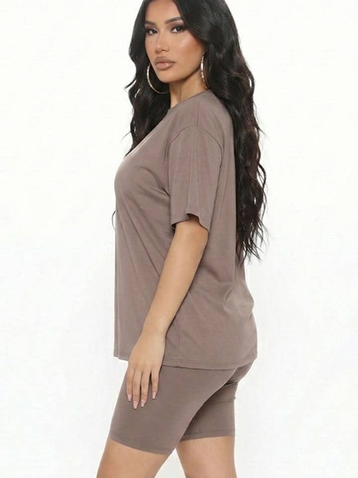 CAPELLA APPAREL - Wholesale Activewear Set - Women's - Loose Fit Top & Bike Shorts Set53